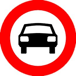 Gesloten voor 
        motorvoertuigen op meer dan twee wielen