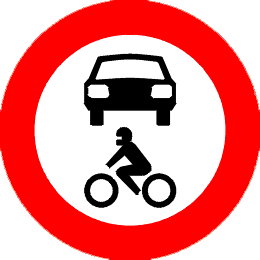 Gesloten voor alle 
        motorvoertuigen