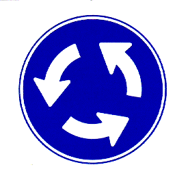Verkeersplein, verplichte rijrichting