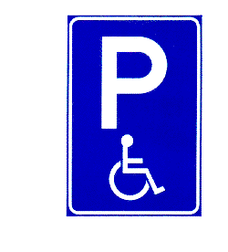 Parkeergelegenheid voor het motor- of invalidenvoertuig dat door of t.b.v. invaliden wordt gebruikt; tevens parkeerverbod voor 
        andere voertuigen
