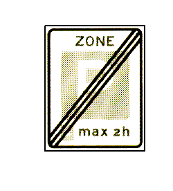 einde parkeerschijf-zone met 
        verplicht gebruik van parkeerschijf