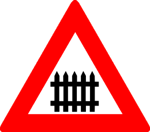 Overweg met overwegbomen