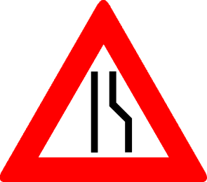 Rijbaanversmalling rechts