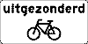 Bovenstaand bord geldt niet 
        voor fietsen